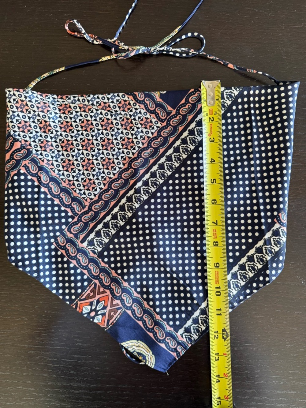 MIMOSA Navy Printed Scarf Halter Tank Top - Picture 5 of 6